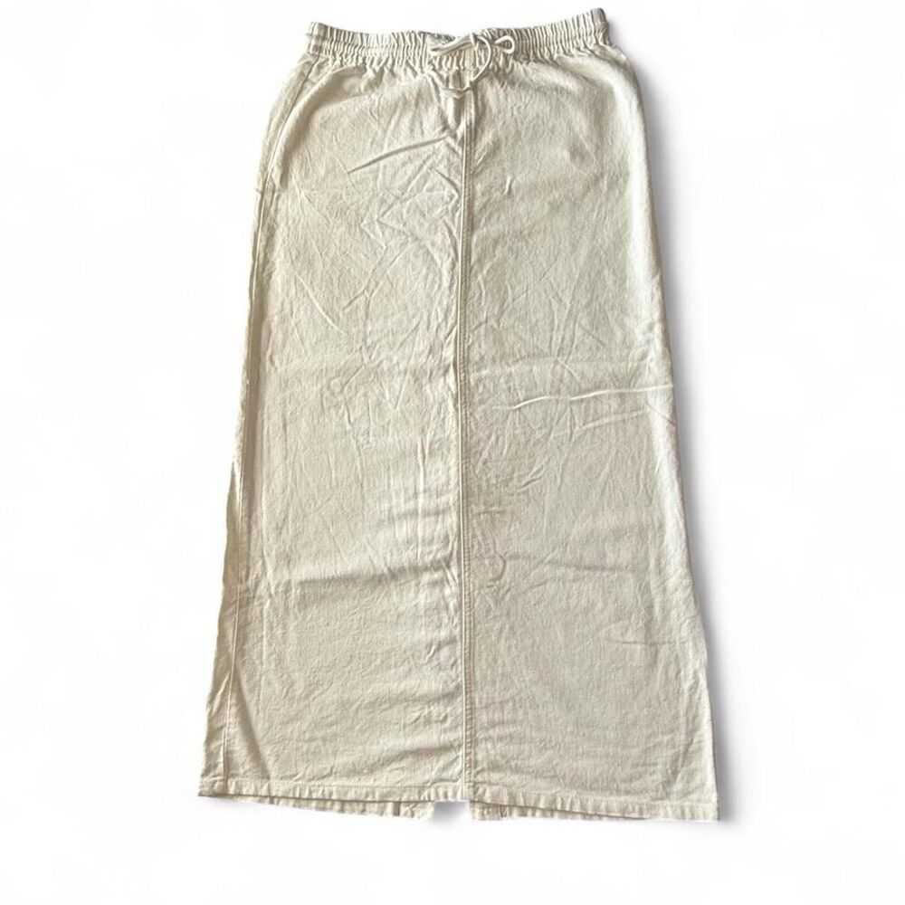 John Galt Cream Linen Blend Drawstring Midi Maxi Skirt One Size